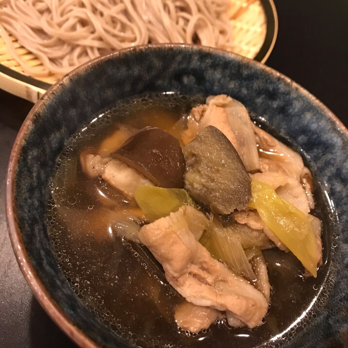 なすと豚バラのつけ汁そばorうどん